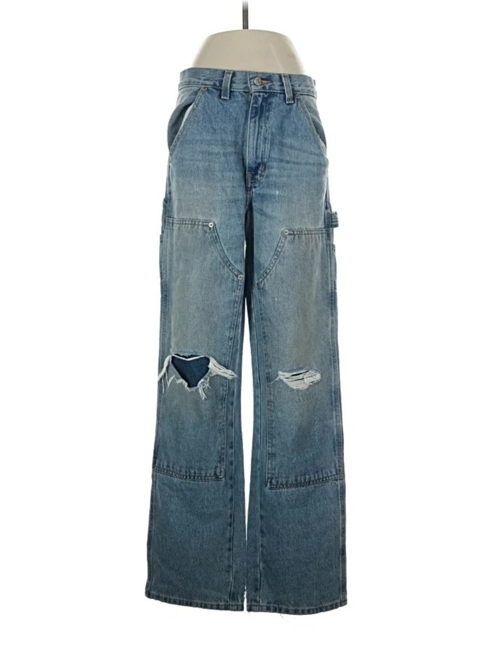 BDG Urban Outfitters High Rise Carpenter Destroyed Denim Jeans Sz 26.